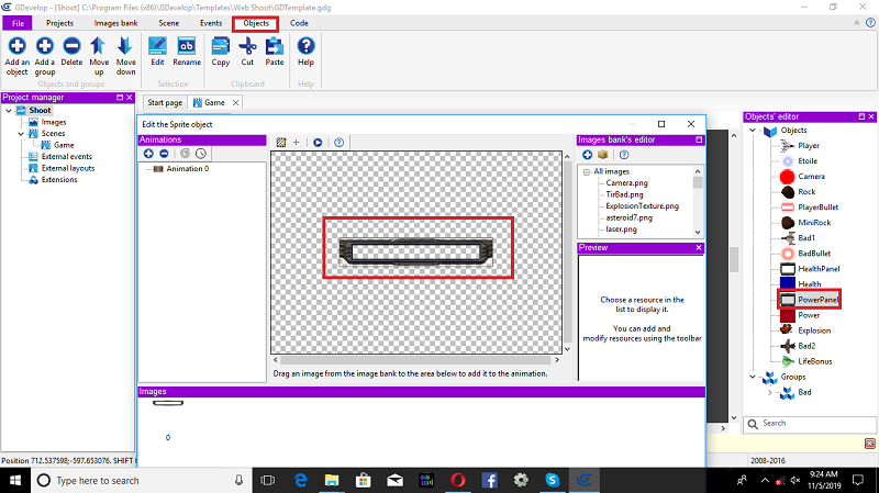 2D Air Force Combat Game Using gdevelop Engine